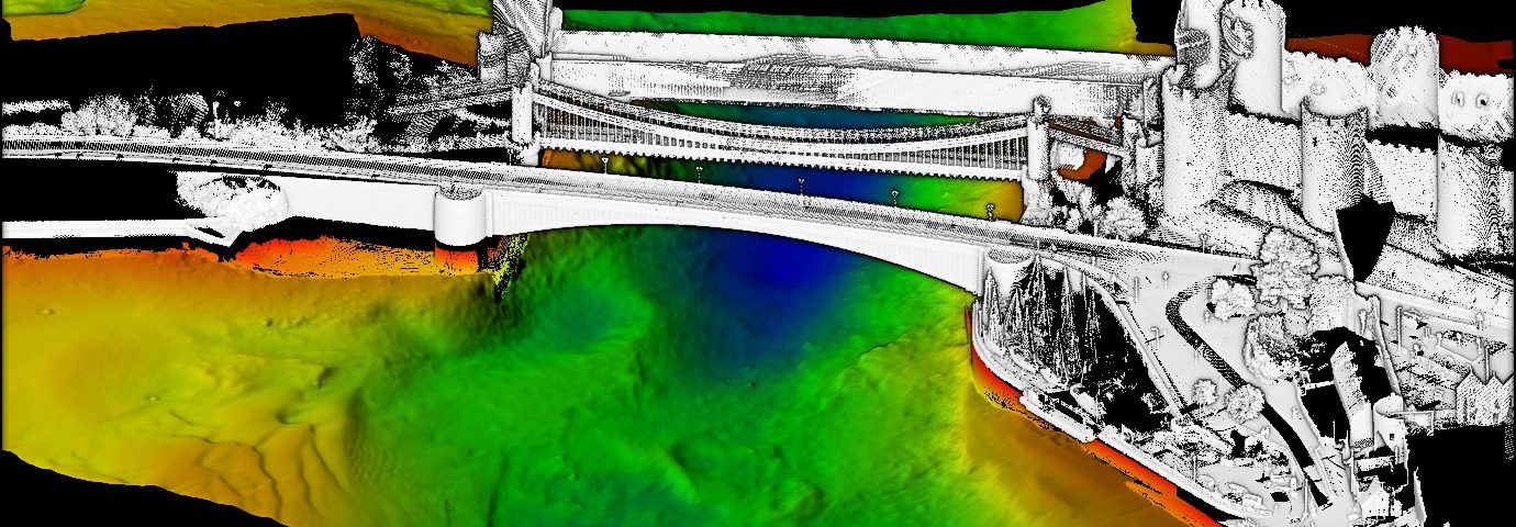 USS Accession 350 and Inception MK II USV’s conduct high resolution bathymetry and mobile laser scan survey in Conwy River, Wales